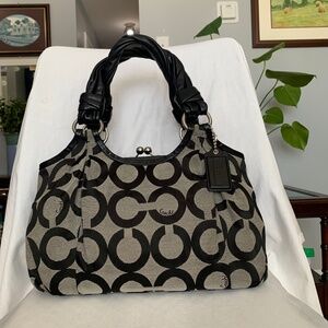 Coach Large Handbag Leather and Canvas